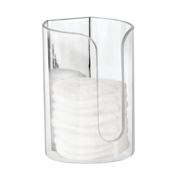 InterDesign / Диспенсер аффикс для ватных дисков/стаканов самокл. прозр. пластик (100123)
