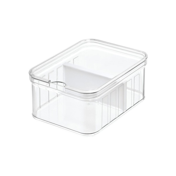 InterDesign / Контейнер для хранения Crisp глубокий с разделителем пластиковый (100845)