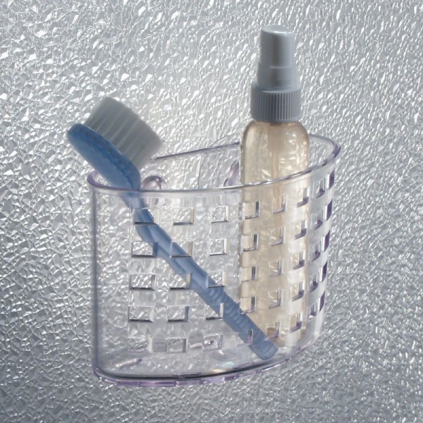 InterDesign / Корзинка высокая для ванных принадлежностей настенная на присосках (100102)