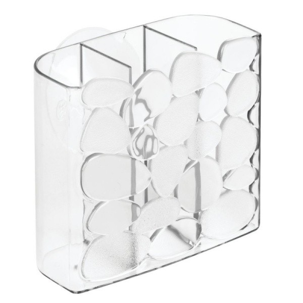 InterDesign / Стакан камешки настенный на присосках прозрачный пластик (100110)