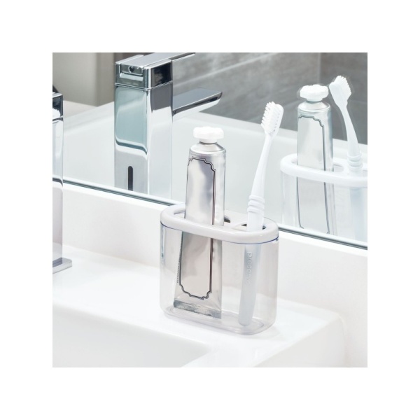 InterDesign / Стакан FINN для зубных щеток овальный с разделением пластиковый (101222)