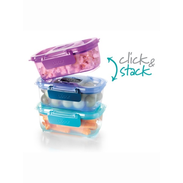 DECOR / Контейнер GO LUNCH BOX модульный прямоугольный с клапаном 300мл, бирюза (101167)