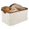 InterDesign / Текстильная корзина-органайзер  Interdesign слоновая кость/коричневый M (100739)