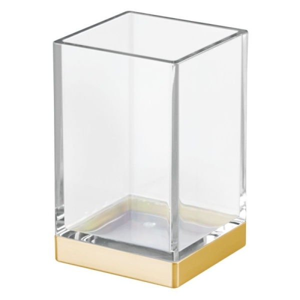 InterDesign / Стакан для ванных принадлежностей клерити пластик/золот 6.5х6.5х10.25 см (100134)