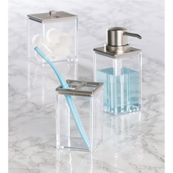 InterDesign / Держатель для зубных щеток клерити пластик/серебр (100118)