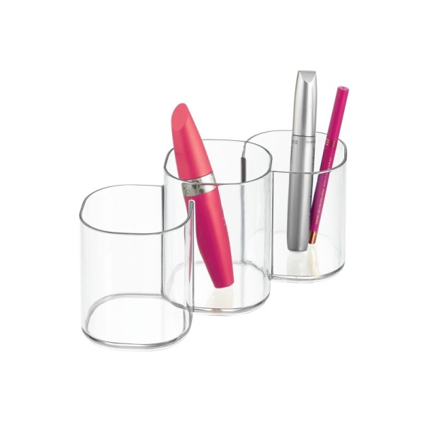 InterDesign / Органайзер-стаканчик Clarity для хранения 3 отсека прозрачный пластик (100807)