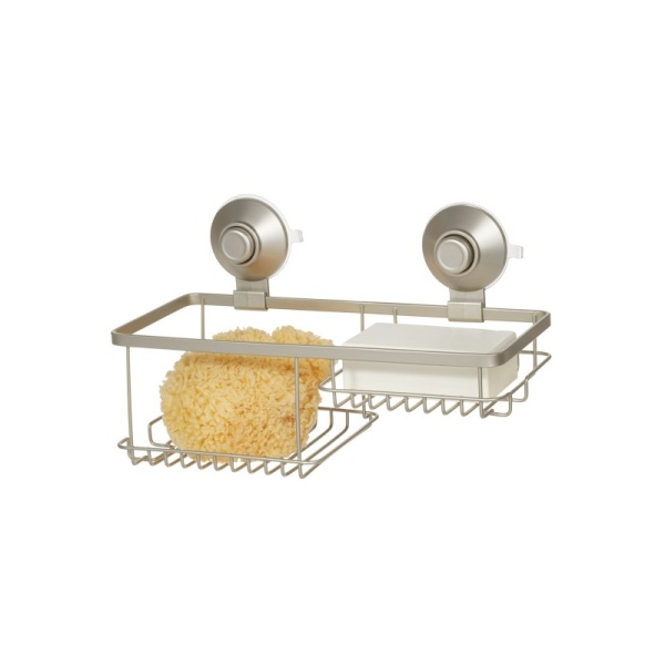 InterDesign / Полка для ванной комнаты EVERETT с мыльницей на присосках (101213)