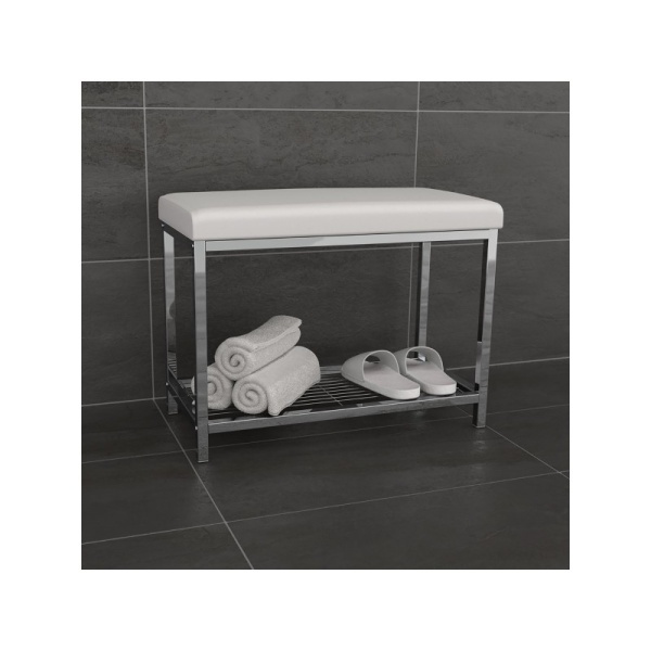 BETTER LIVING / Банкетка-обувница MODERNA белая экокожа (101196)