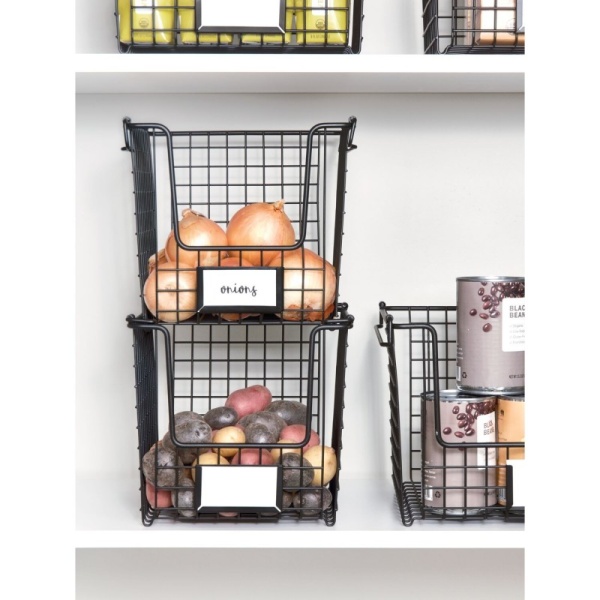 InterDesign / Корзина для хранения Classico с боковыми ручками 20.3х25.4 см стальная (100906)