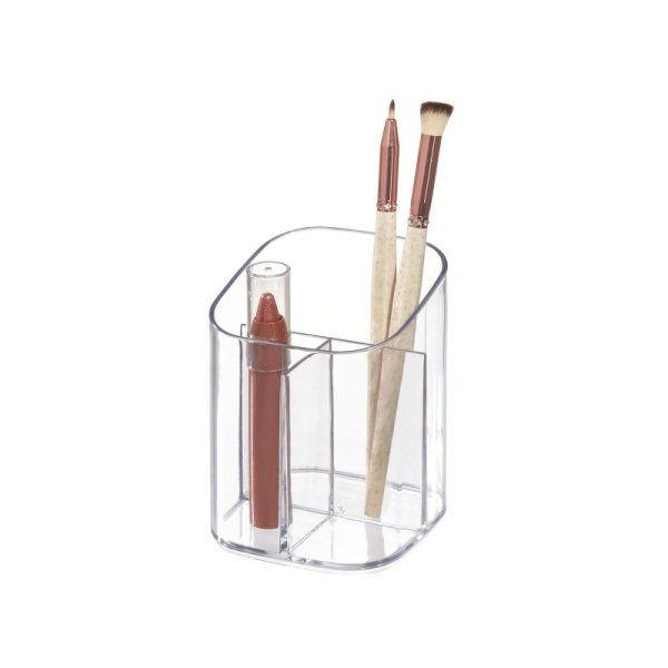 InterDesign / Стакан для косметических принадлежностей Clarity 3 отделения прозрачный пластик (100825)