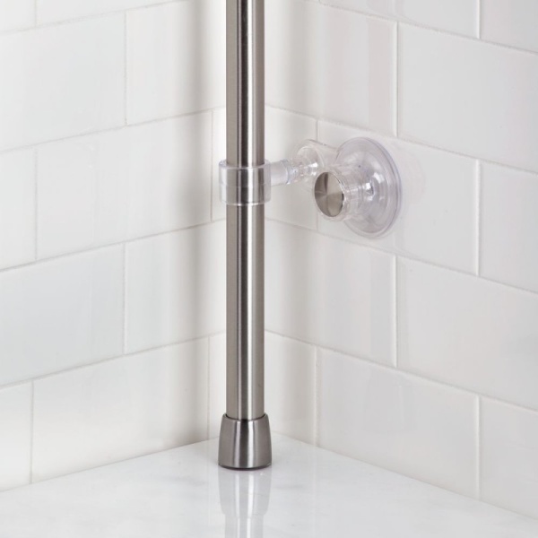 InterDesign / Полка для душа на присосках форма тройная металл 25х24.5х155 см (100155)