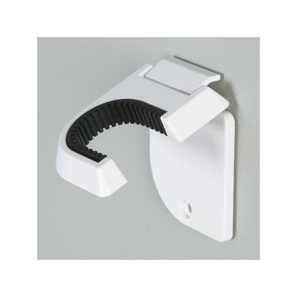 InterDesign / Держатель для швабры самоклеющийся настенный белый пластиковый (101209)