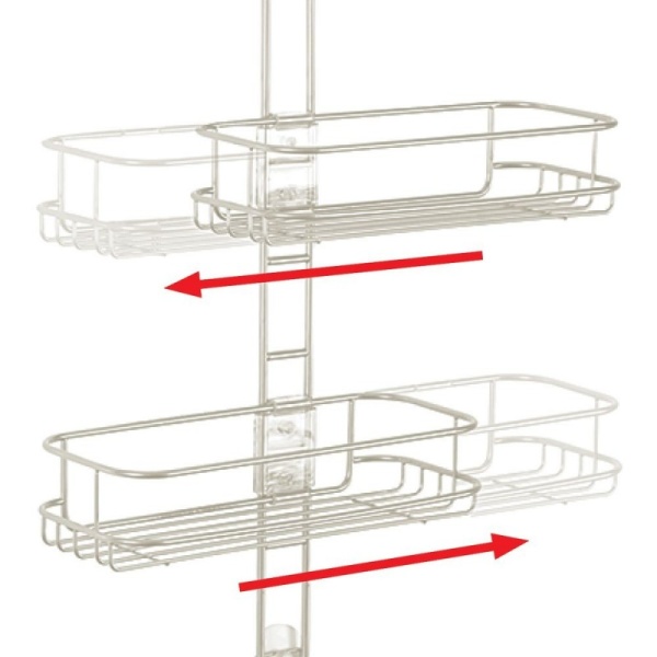 InterDesign / Полка для душевой кабинылиния тройная хром сатин 26.5х16х54 см (100157)
