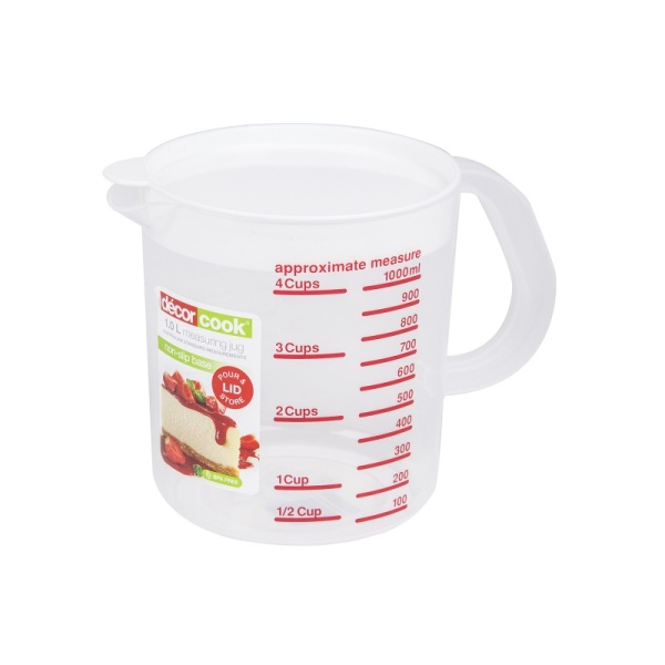 DECOR / Кувшин мерный пищевой PREMIUM COOK с крышкой 1л (101089)