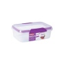 DECOR / Контейнер пищевой PREMIUM MATCH-UPS CLIPS прямоугольный фиолетовый 2л (101045)