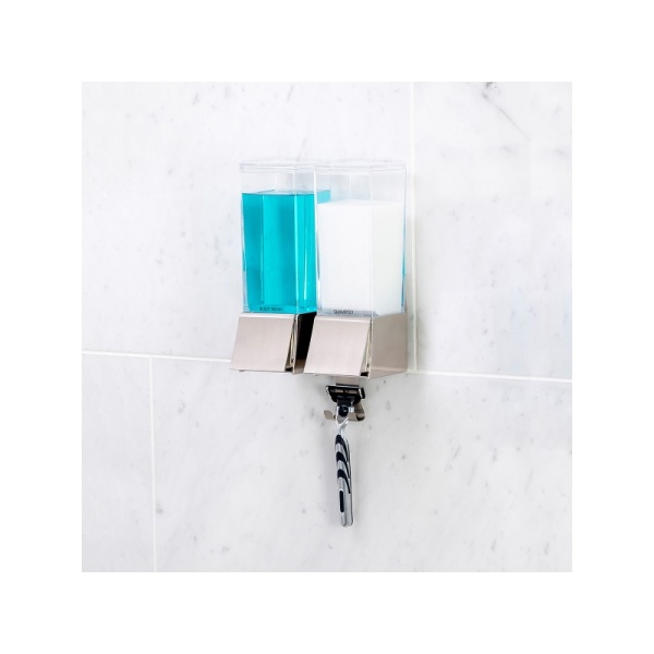 BETTER LIVING / Диспенсер для жидкого мыла, геля, шампуня, кондиционера LINEA двухкамерный 360мл прозрачный (100986)