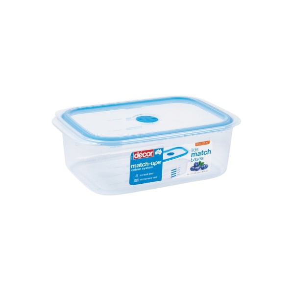 DECOR / Контейнер пищевой PREMIUM MATCH UPS REALSEAL с клапаном прямоугольный 4л (101066)