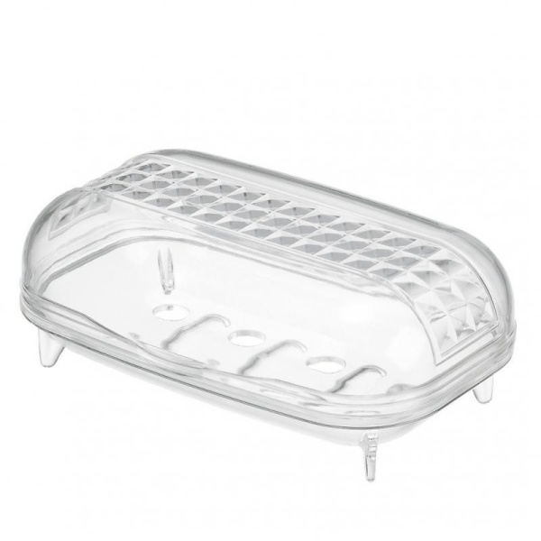 Inomata / Мыльница с крышкой 126*81*48мм ПРОЗРАЧНЫЙ (100484)