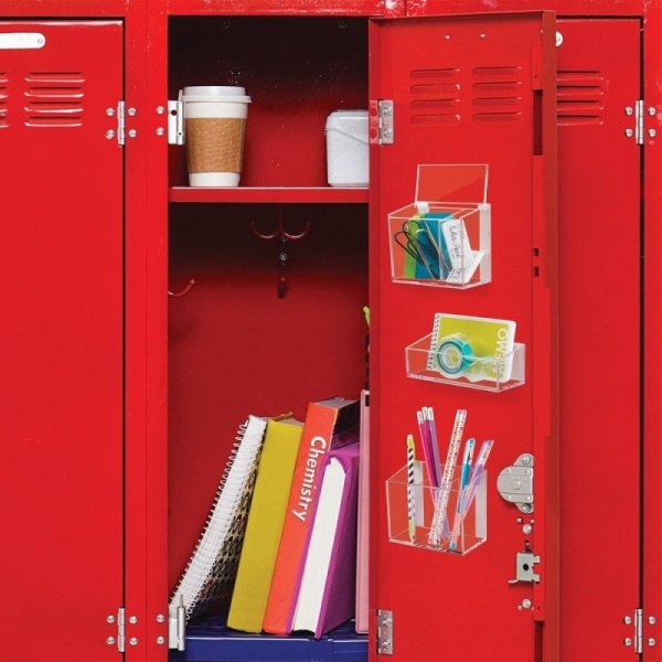 InterDesign / Органайзер-полочка для хранения с 2-мя отсеками и крышкой клеящейся на стену (100643)