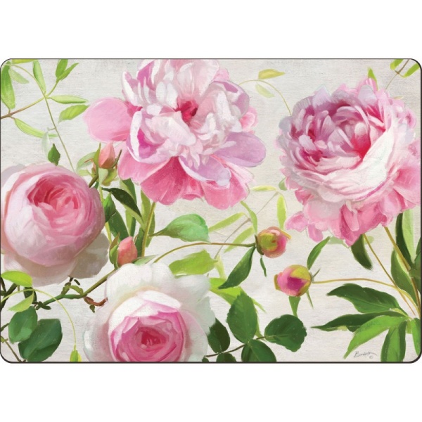 Conimar / Доска сервировочная "Пионы" 40х29см 2шт на пробковой основе (101036)