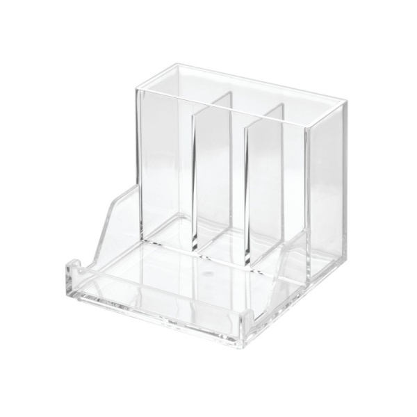 InterDesign / Органайзер для косметики прямоугольный 3 отделения прозрачный пластик (100813)
