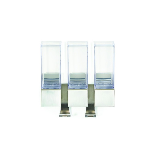 BETTER LIVING / Диспенсер для жидкого мыла, геля, шампуня, кондиционера LINEA трехкамерный 360мл прозрачный (100987)