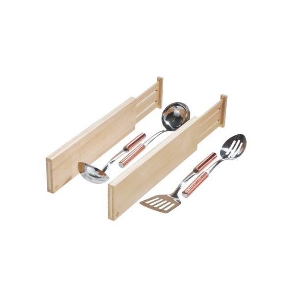 InterDesign / Набор разделителей для ящиков телескопические 41.9-57.1см высота 10.5см 2штуки дерево Павловния (101368)