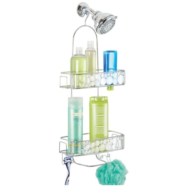 InterDesign / Полка для ванной комнаты Bubbli подвесная двухъярусная стальная (100832)