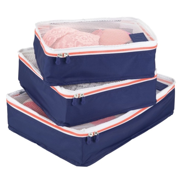 InterDesign / Дорожный набор их 3 органайзеров-чехлов Interdesign неви/оранжевый (100623)