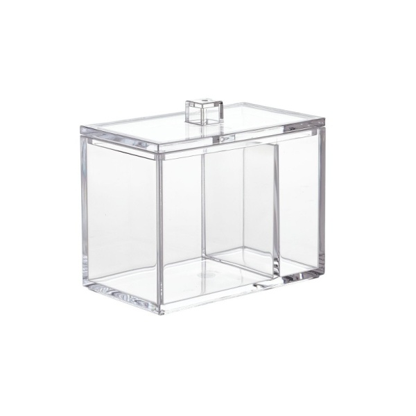 InterDesign / Органайзер с крышкой для ванных принадлежностей прямоугольный двойной Clarity прозрачный пластик (100827)