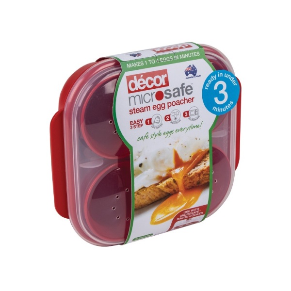 DECOR / Контейнер пищевой PREMIUM STEAM EGG POACHER для приготовления яиц-пашот в СВЧ (101075)