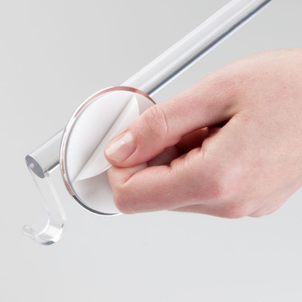 InterDesign / Держатель для полотенца с крючками аффикс самокл.прозрачный пластик 28.5х4.5х6.5 см (100099)