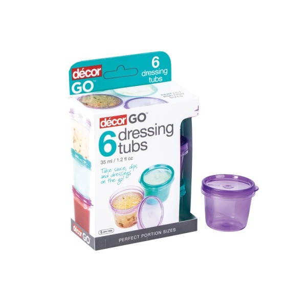 DECOR / Набор пищевых контейнеров для соусов PREMIUM GO 35мл 6шт (101083)