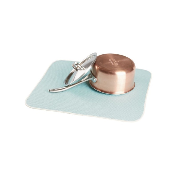 InterDesign / Коврик для сушки посуды микрофибра голубой 45х40см (100887)