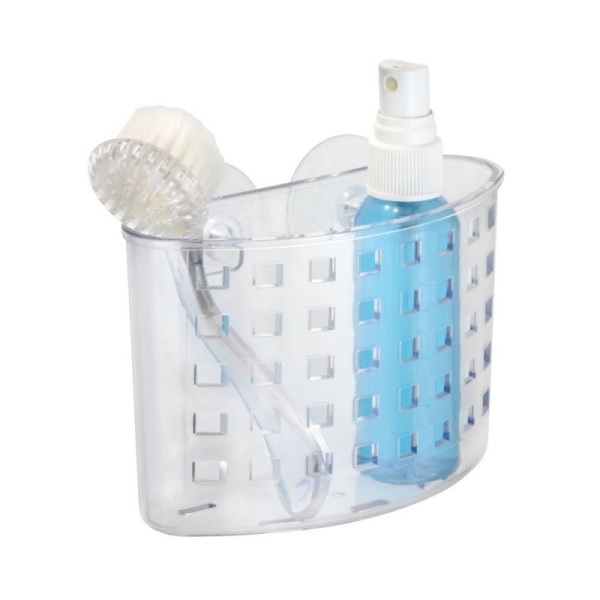 InterDesign / Корзинка высокая для ванных принадлежностей настенная на присосках (100102)
