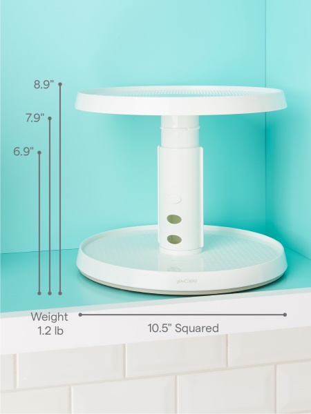 Подставка Crazy Susan 2-х уровневая регулируемая по высоте вращающаяся 26.7х26.7х17.5-22.6см (101520)