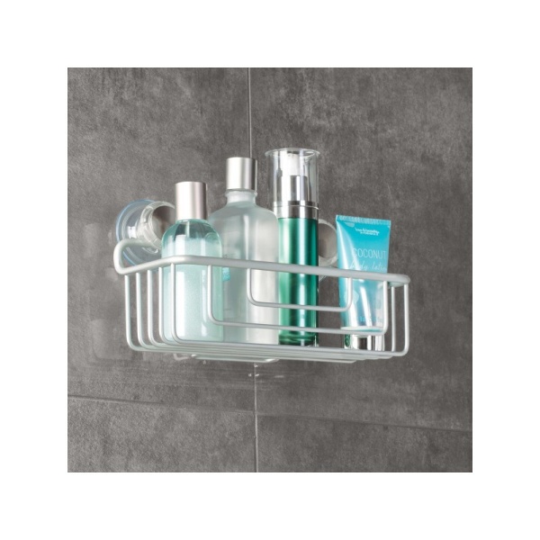 InterDesign / Полка для ванной комнаты Metro на присосках стальная (100836)