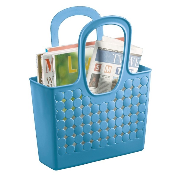 InterDesign / Корзина средняя длинные ручки небесный 31х12х38 см (100181)