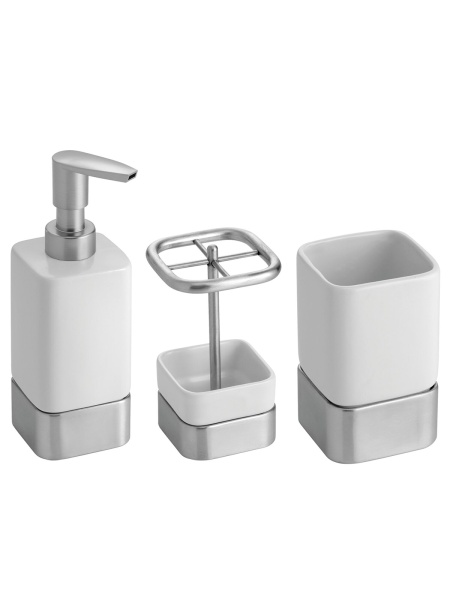 InterDesign / Стакан Gia для ванных принадлежностей керамика, металл